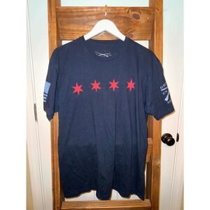 Grunt Style 1776 Chicago Flag Stars Patriotic T Shirt Men's Lage